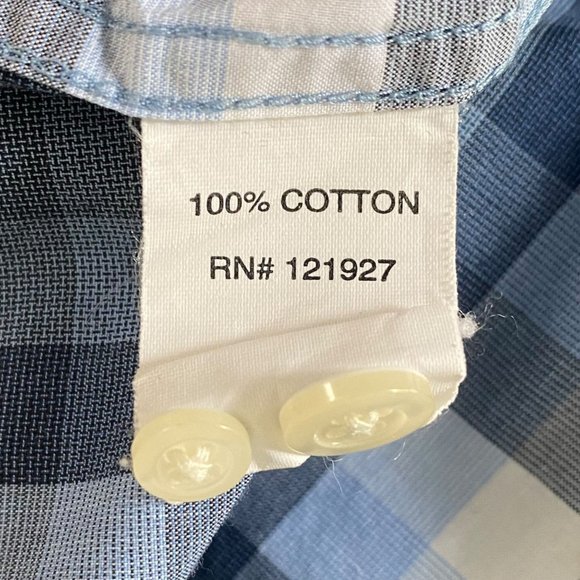 Johnnie-O Hangin' Out Button-Down Shirt Mens Large Blue Check Cotton Long Sleeve - Picture 11 of 13